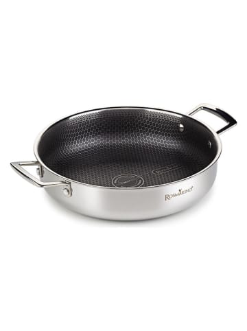 ROSMARINO 2-delige set: braadpan met deksel "Hexapro" zilverkleurig - Ø 28 cm