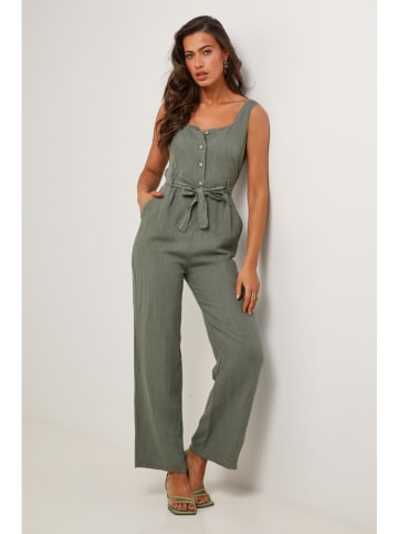 Le Monde du Lin Leinen-Jumpsuit in Grün
