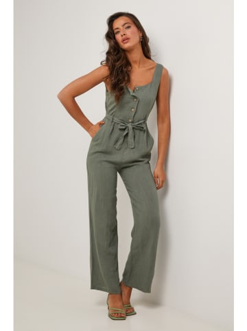 Le Monde du Lin Leinen-Jumpsuit in Grün