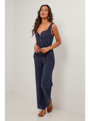 Le Monde du Lin Leinen-Jumpsuit in Dunkelblau
