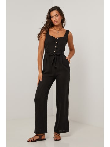 Le Monde du Lin Leinen-Jumpsuit in Schwarz