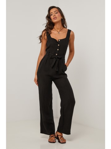 Le Monde du Lin Leinen-Jumpsuit in Schwarz