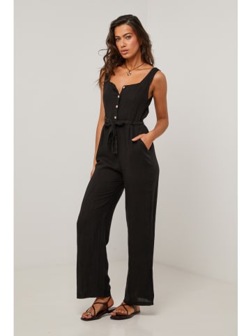 Le Monde du Lin Leinen-Jumpsuit in Schwarz
