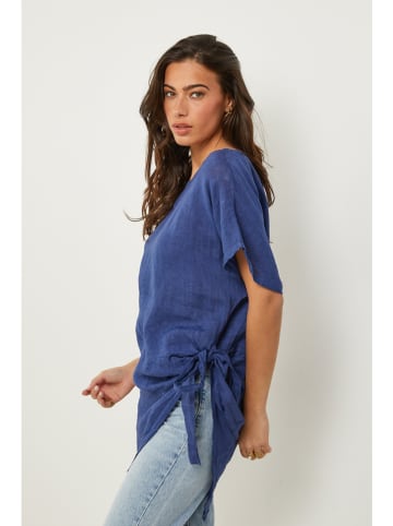 Le Monde du Lin Linnen tuniek blauw