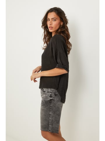Le Monde du Lin Linnen blouse zwart