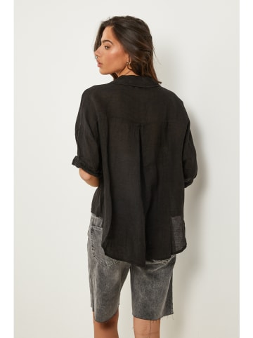Le Monde du Lin Linnen blouse zwart