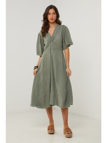 Le Monde du Lin Leinen-Kleid in Grün