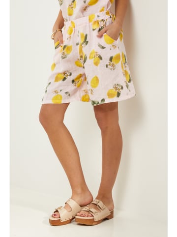Le Monde du Lin Leinen-Shorts in Rosa/ Gelb