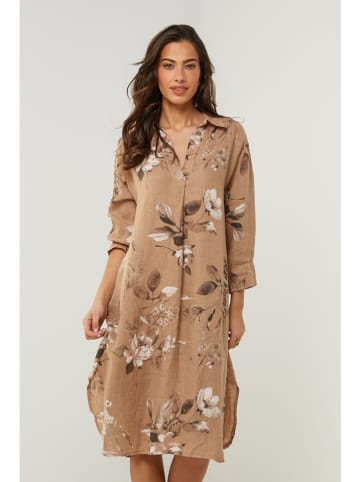 Le Monde du Lin Leinen-Kleid in Hellbraun