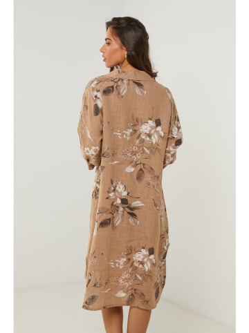 Le Monde du Lin Leinen-Kleid in Hellbraun