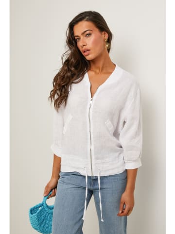 Le Monde du Lin Leinen-Blouson in Weiß