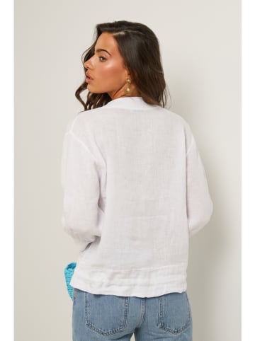 Le Monde du Lin Leinen-Blouson in Weiß