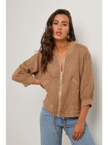 Le Monde du Lin Leinen-Blouson in Hellbraun