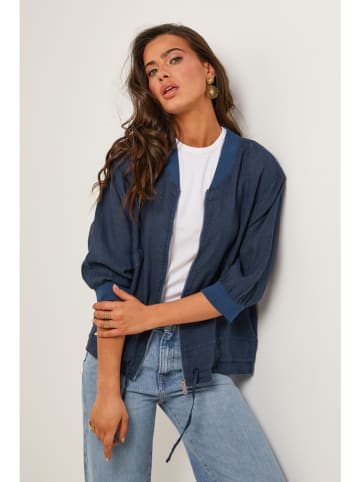 Le Monde du Lin Linnen blouson donkerblauw