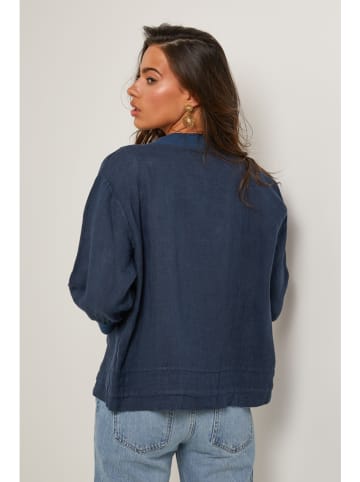 Le Monde du Lin Linnen blouson donkerblauw