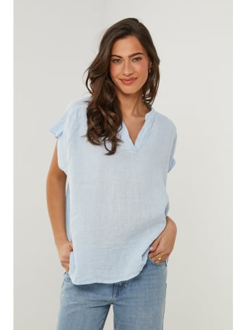 Le Monde du Lin Leinen-Shirt in Hellblau