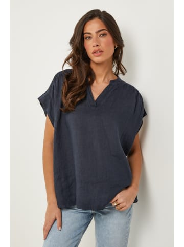 Le Monde du Lin Leinen-Shirt in Dunkelblau
