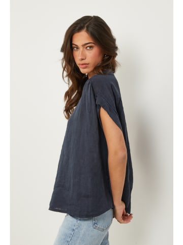 Le Monde du Lin Leinen-Shirt in Dunkelblau