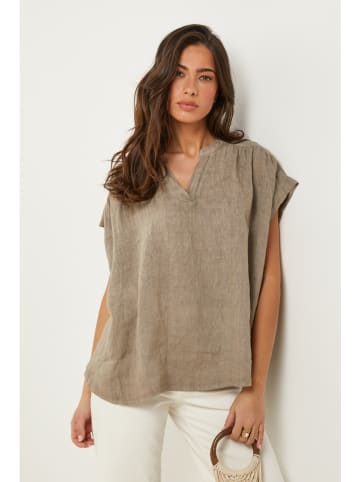 Le Monde du Lin Leinen-Shirt in Taupe
