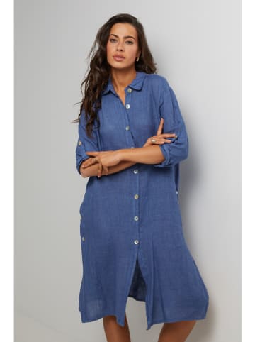 Le Monde du Lin Leinen-Kleid in Blau