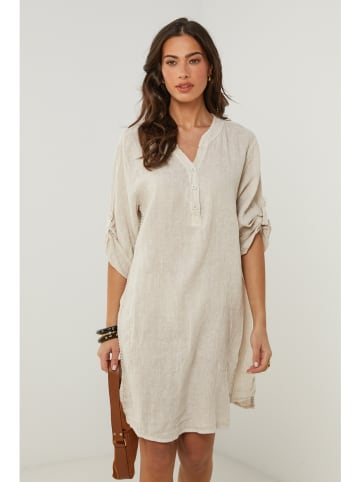 Le Monde du Lin Leinen-Kleid in Beige
