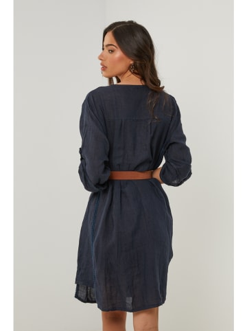 Le Monde du Lin Leinen-Kleid in Dunkelblau