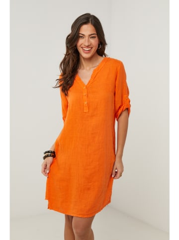 Le Monde du Lin Leinen-Kleid in Orange