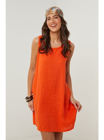 Le Monde du Lin Leinen-Kleid in Orange