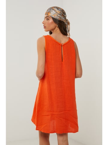 Le Monde du Lin Leinen-Kleid in Orange