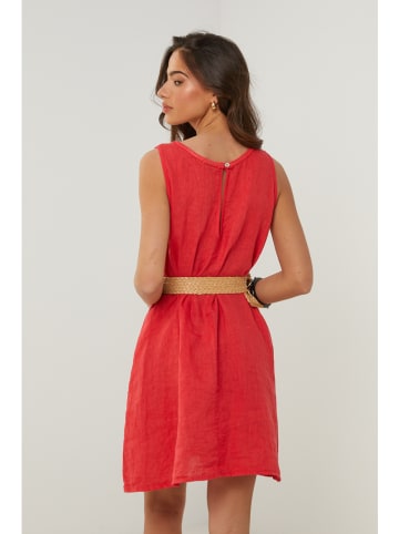 Le Monde du Lin Leinen-Kleid in Rot