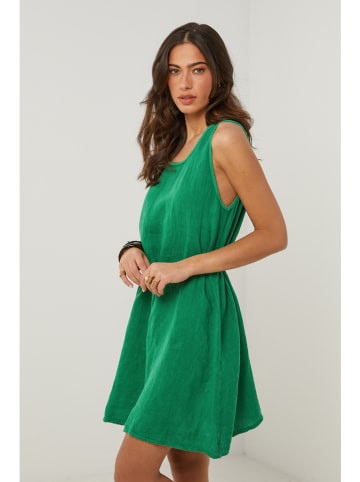 Le Monde du Lin Leinen-Kleid in Grün