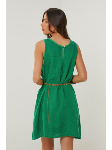 Le Monde du Lin Leinen-Kleid in Grün