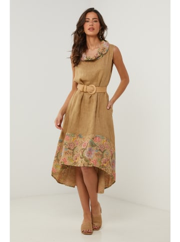 Le Monde du Lin Leinen-Kleid in Hellbraun