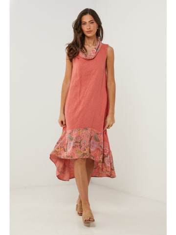 Le Monde du Lin Leinen-Kleid in Rot