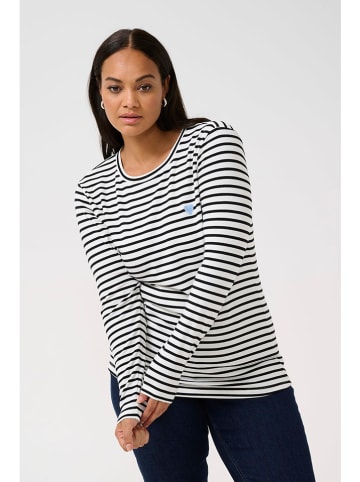 Kaffe Longsleeve in Weiß/ Schwarz