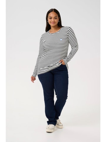 Kaffe Longsleeve in Weiß/ Schwarz