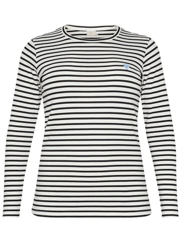 Kaffe Longsleeve in Weiß/ Schwarz
