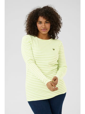 Kaffe Longsleeve in Weiß/ Hellgrün