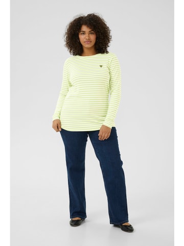 Kaffe Longsleeve in Weiß/ Hellgrün