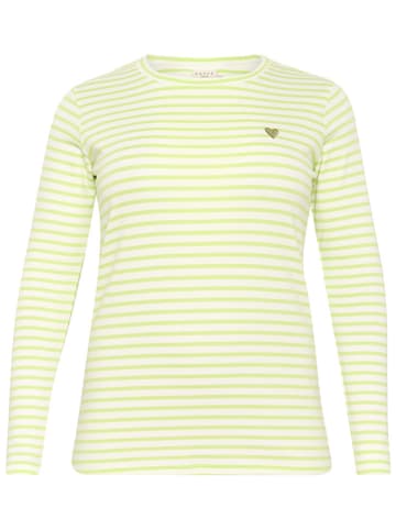 Kaffe Longsleeve in Weiß/ Hellgrün