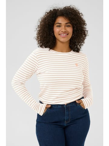 Kaffe Longsleeve in Weiß/ Rosa