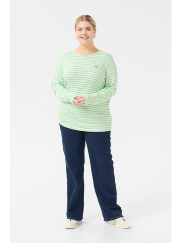 Kaffe Longsleeve in Weiß/ Hellgrün