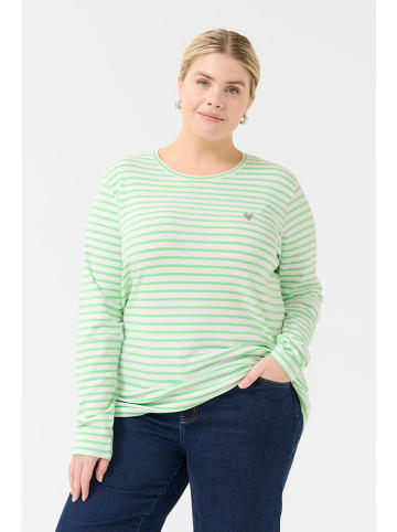 Kaffe Longsleeve in Weiß/ Hellgrün