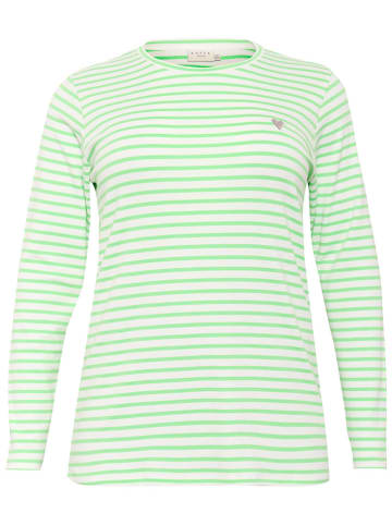 Kaffe Longsleeve in Weiß/ Hellgrün