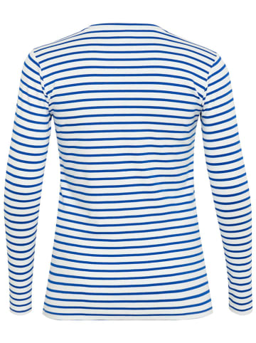 Kaffe Longsleeve in Weiß/ Blau
