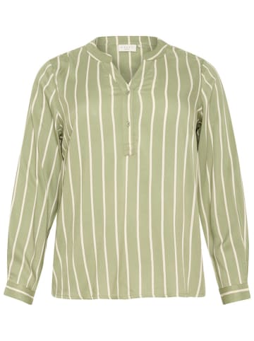 KAFFE curve Blouse olijfgroen/wit
