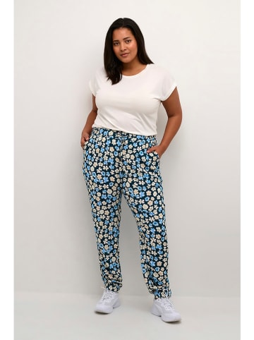 Kaffe Hose in Dunkelblau/ Creme/ Hellblau