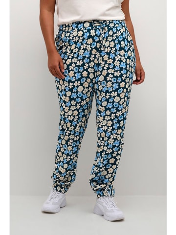 Kaffe Hose in Dunkelblau/ Creme/ Hellblau
