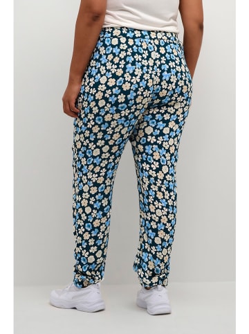 Kaffe Hose in Dunkelblau/ Creme/ Hellblau