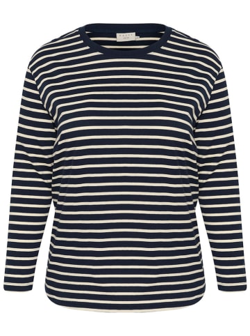 Kaffe Longsleeve in Dunkelblau/ Weiß
